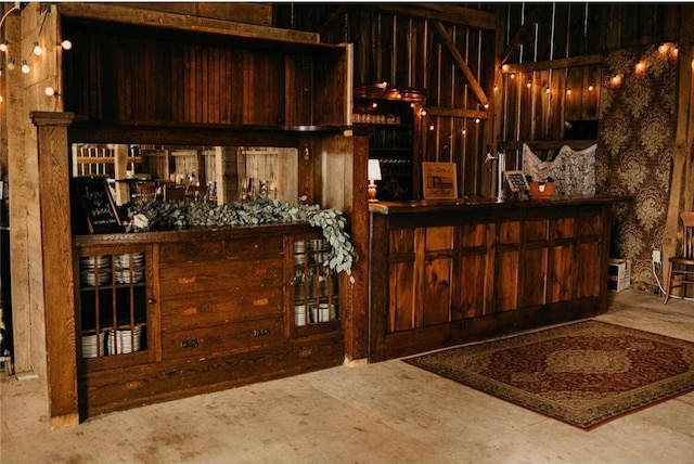 bar with wood walls