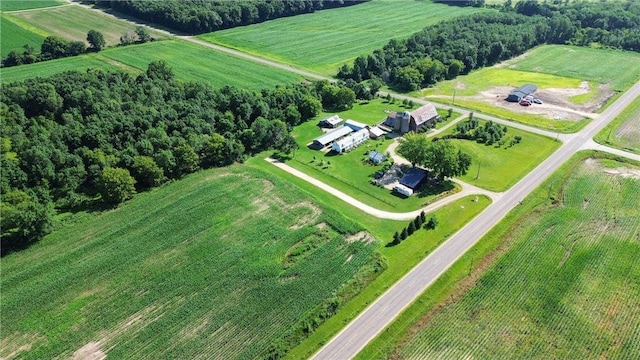 aerial view featuring a rural view