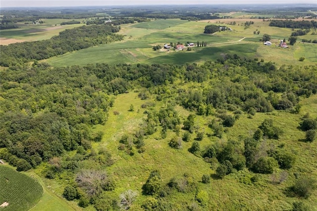 aerial view with a rural view