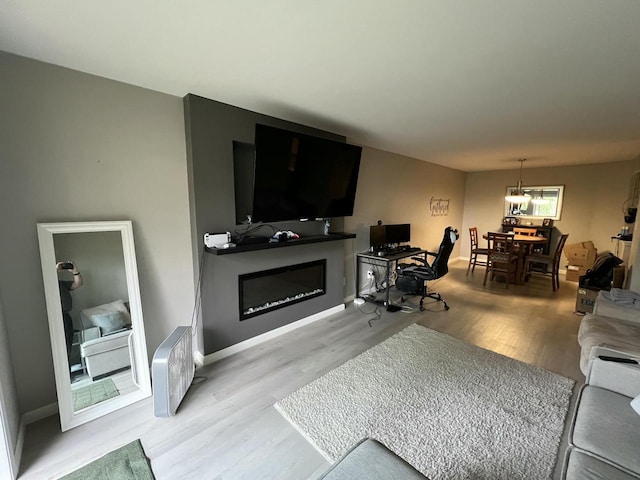 living room featuring wood-type flooring