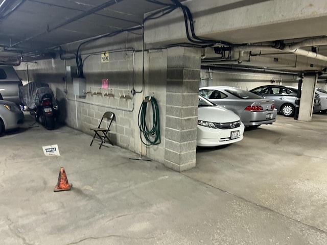 garage with electric panel