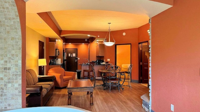 living room featuring wood-type flooring