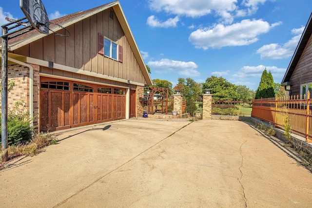 view of garage