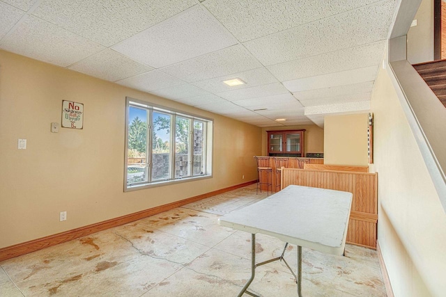 kitchen with a paneled ceiling