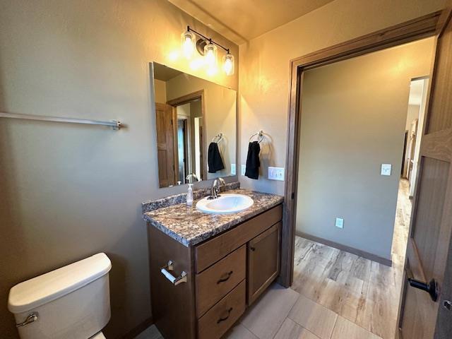 bathroom with toilet and vanity