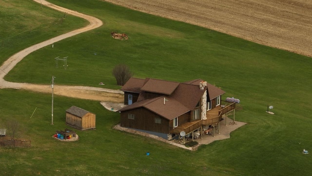 aerial view featuring a rural view