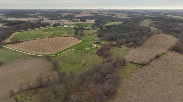 bird's eye view featuring a rural view