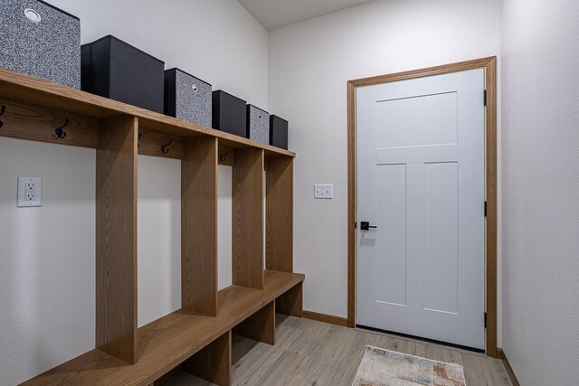 mudroom featuring light hardwood / wood-style floors