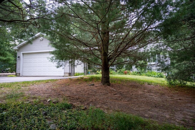 exterior space featuring a garage