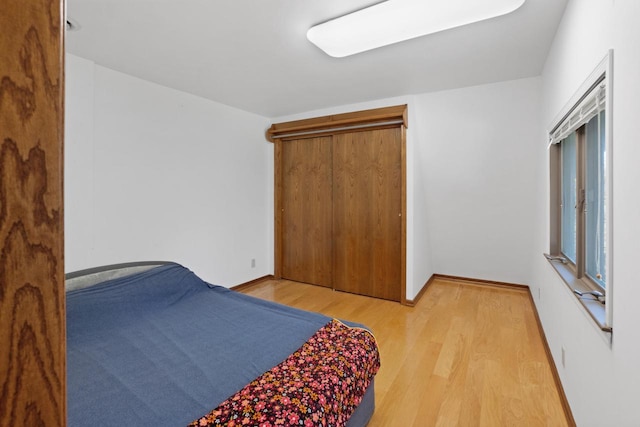 bedroom featuring light wood-type flooring