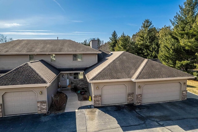 view of front property with a garage