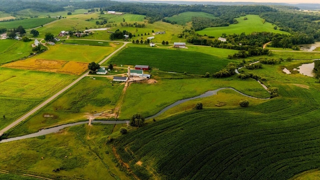 drone / aerial view with a rural view