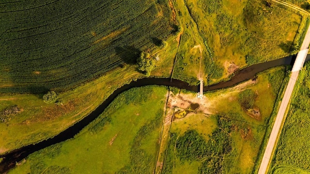 drone / aerial view with a rural view