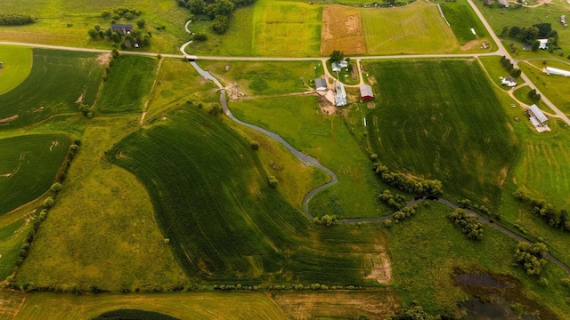 aerial view with a rural view