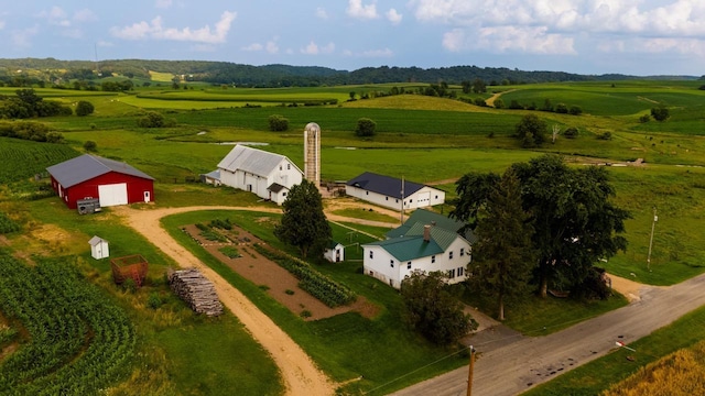 bird's eye view with a rural view