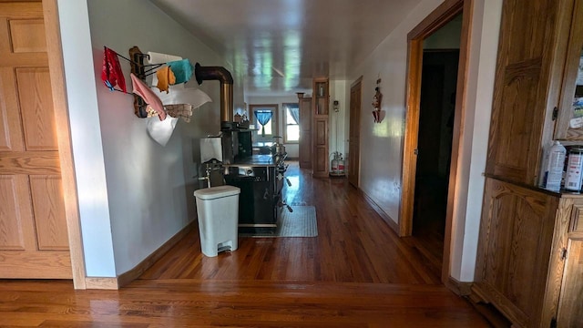 hall featuring dark hardwood / wood-style floors