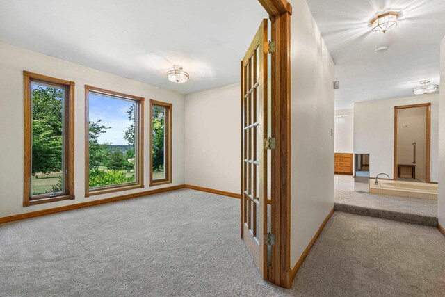 living room featuring light colored carpet