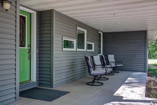 wooden deck with a porch