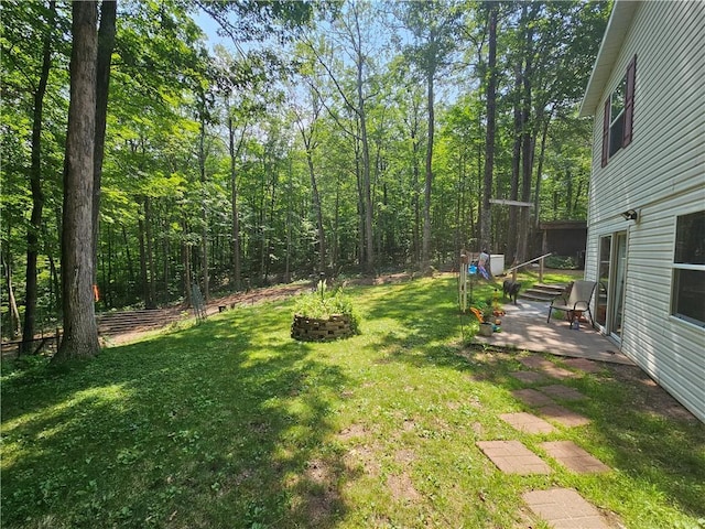 view of yard featuring a patio