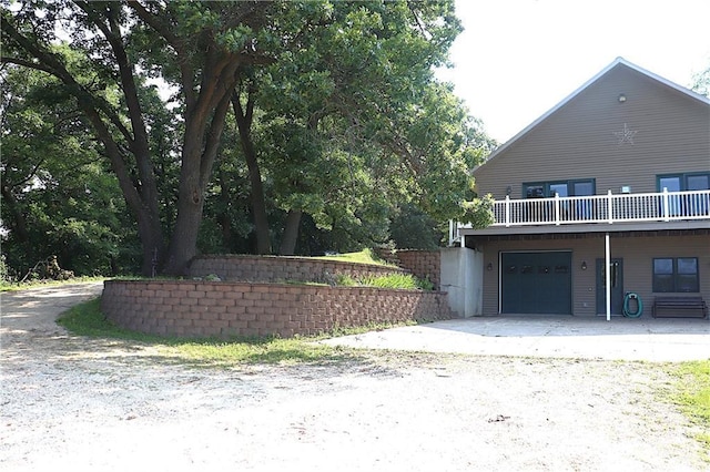 exterior space featuring a garage