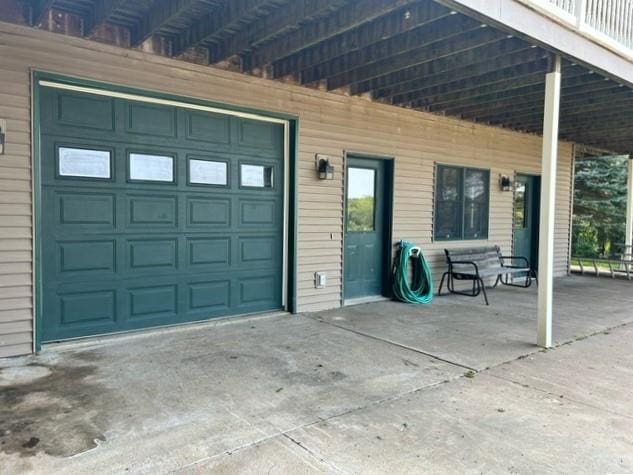 view of garage