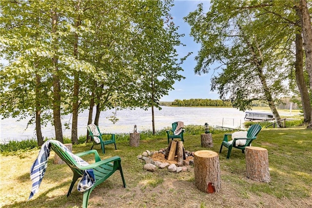 23855 Garden Lake Rd, Cable, WI 54821 - view of green lawn featuring a water view