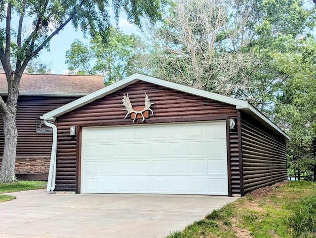 view of garage