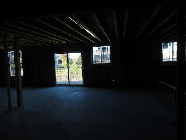 basement with a wealth of natural light