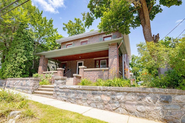 view of front of property with a porch