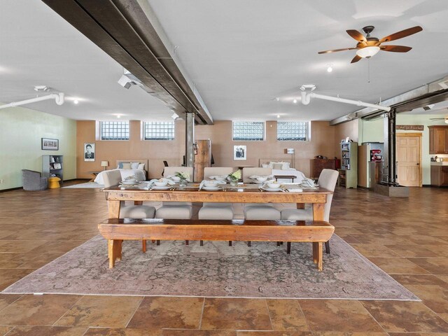 834 N Water St, Sheboygan, WI 53081 - dining area with ceiling fan and a wealth of natural light
