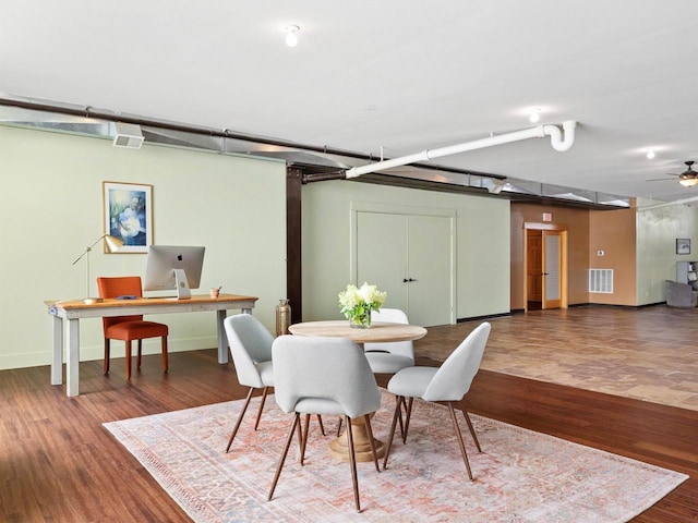 834 N Water St, Sheboygan, WI 53081 - dining space featuring wood-type flooring and ceiling fan