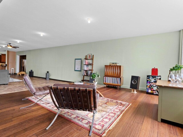 834 N Water St, Sheboygan, WI 53081 - living room featuring ceiling fan and hardwood / wood-style floors