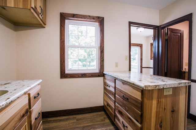 kitchen featuring dark hardwood / wood-style floors