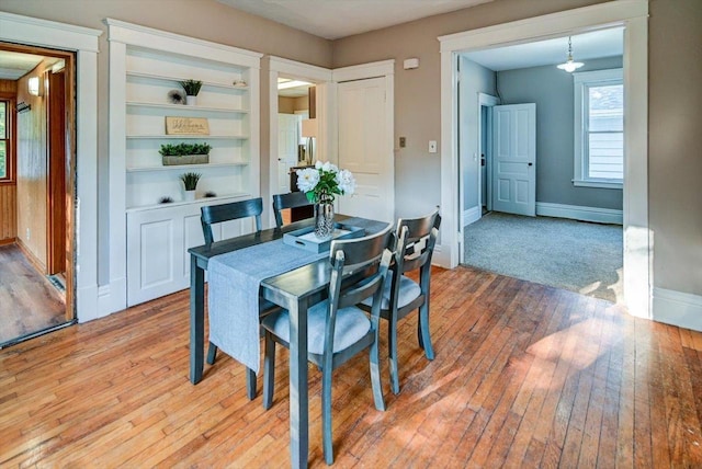 dining area featuring light hardwood / wood-style flooring