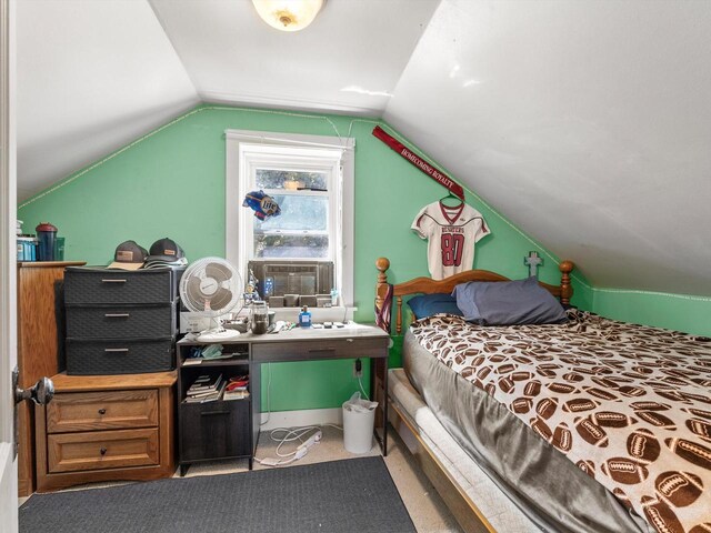 W7031 Hickory Ln, Elkhart Lake, WI 53020 - bedroom with lofted ceiling and cooling unit