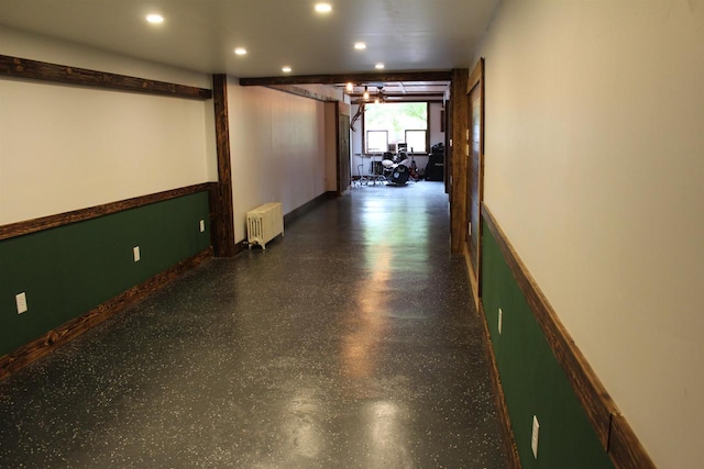 hallway with radiator heating unit