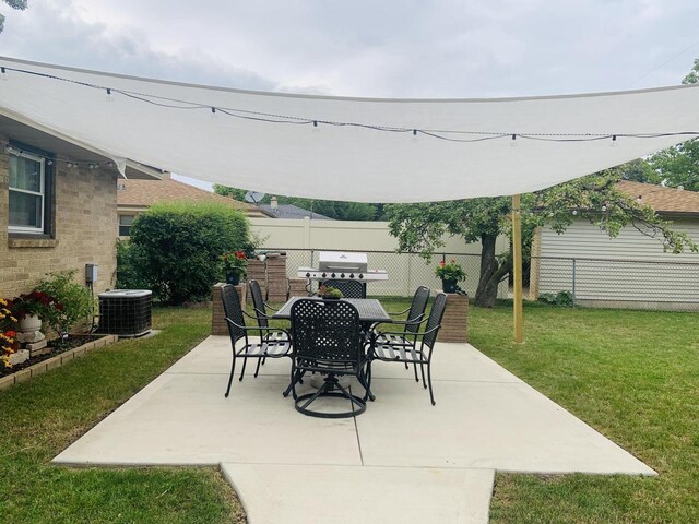 view of patio / terrace with cooling unit and grilling area