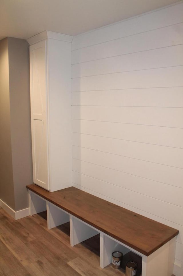 mudroom with light wood-type flooring