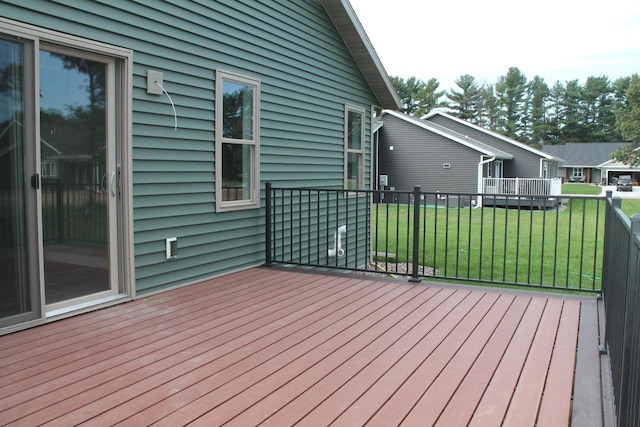 deck with a lawn