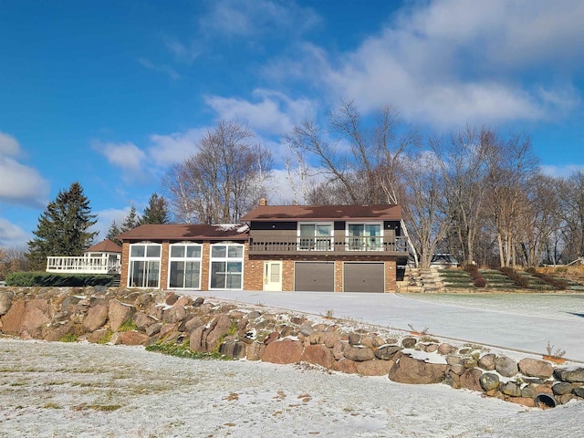 view of property featuring a garage