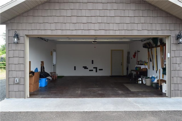 view of garage