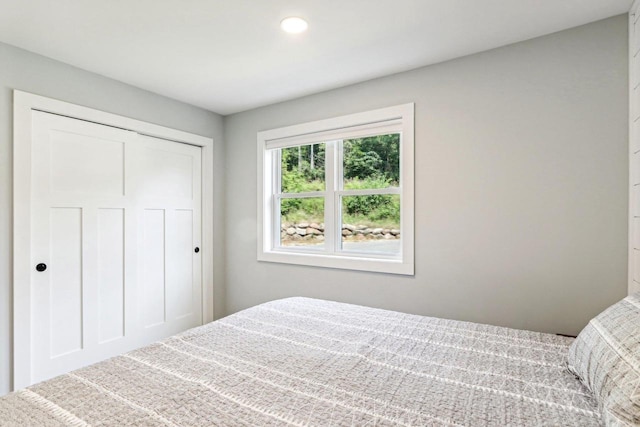 bedroom featuring a closet