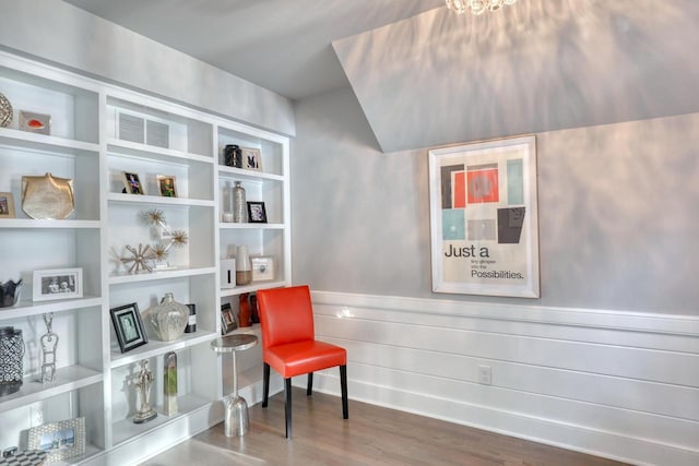 living area featuring hardwood / wood-style floors