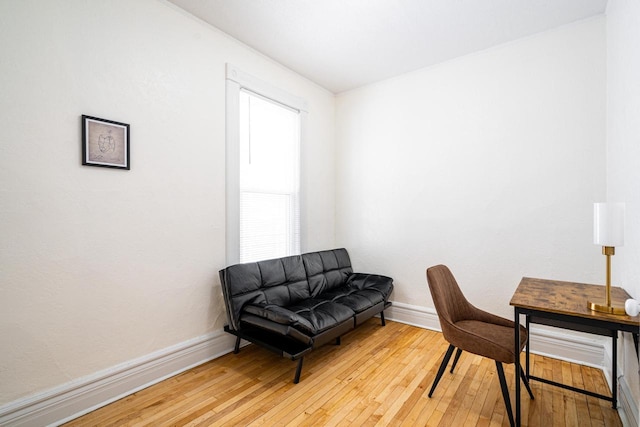 office space featuring light hardwood / wood-style floors