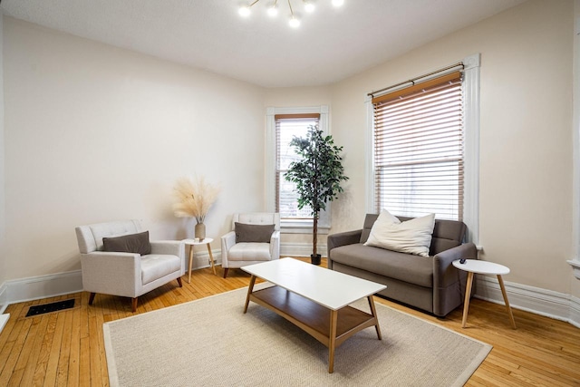 living room with wood-type flooring