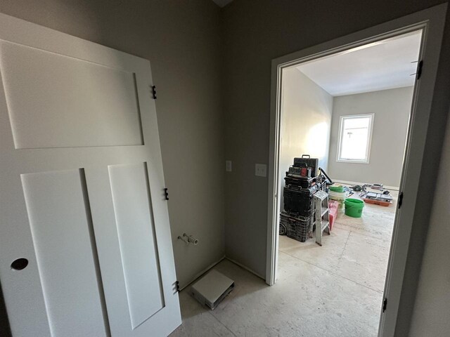 hallway featuring concrete floors