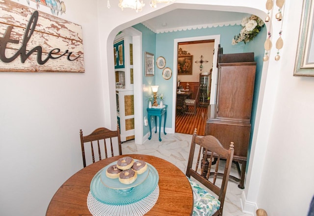 view of dining area