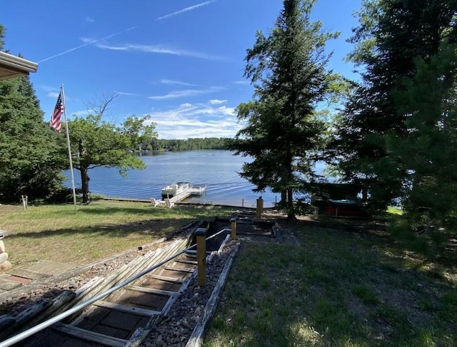 water view with a dock