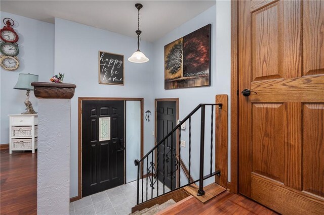 entryway featuring hardwood / wood-style flooring