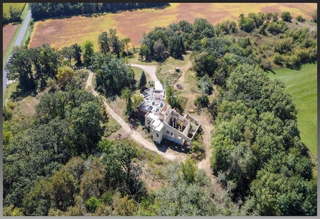 aerial view featuring a rural view